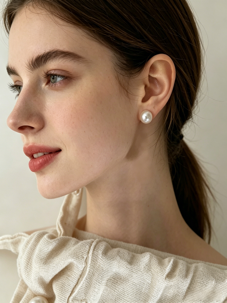 10mm Swarovski Crystal Pearl Stud Earrings in 925 Sterling Silver