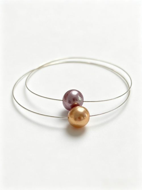 925 Sterling Silver Iridescent Baroque Pearl Choker Necklace