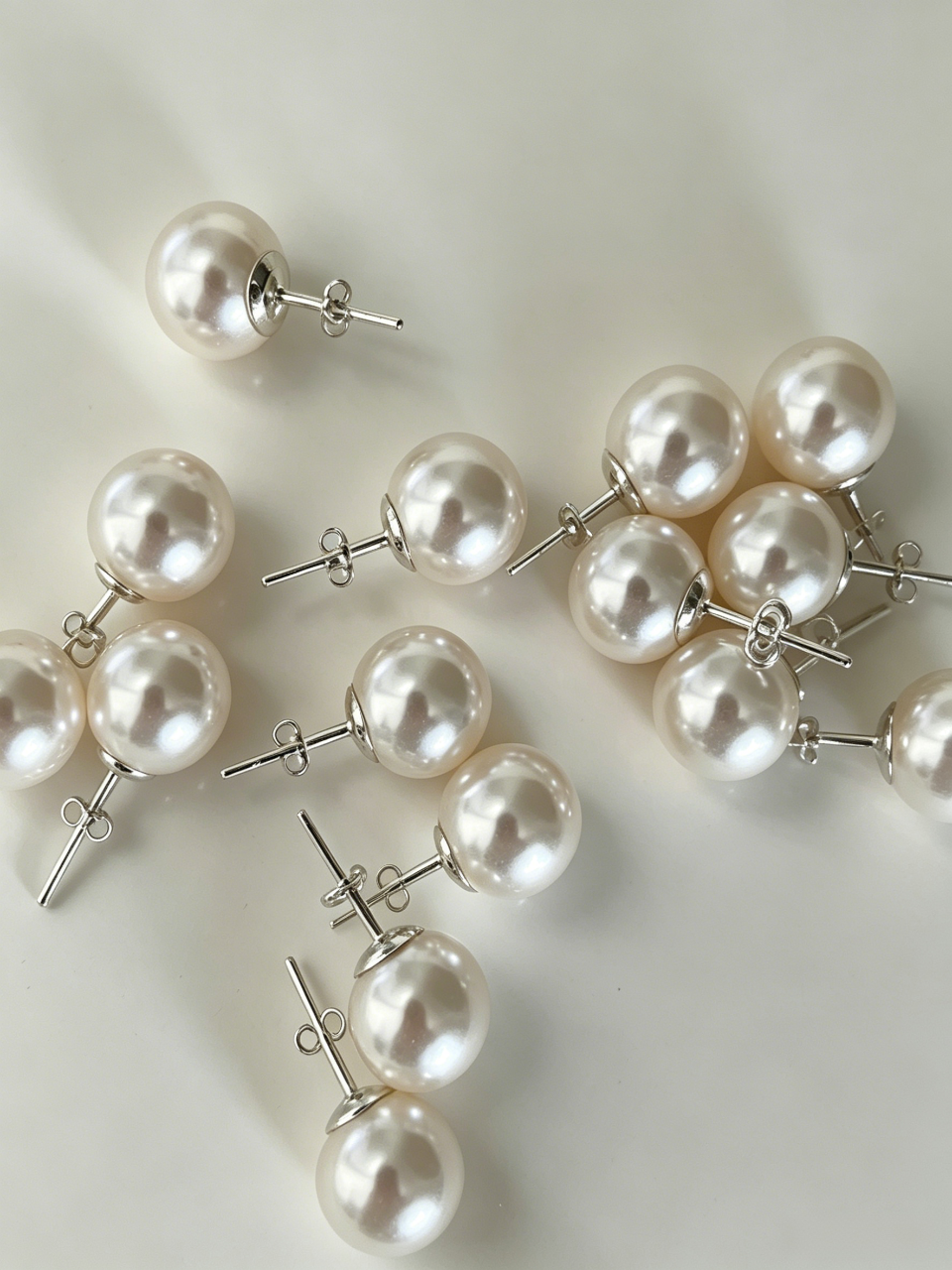 10mm Swarovski Crystal Pearl Stud Earrings in 925 Sterling Silver