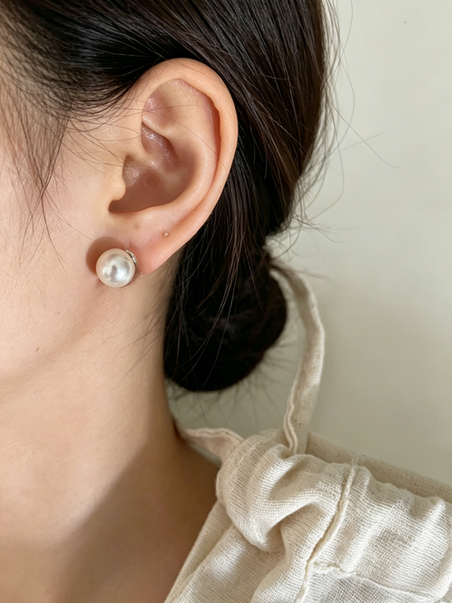 10mm Swarovski Crystal Pearl Stud Earrings in 925 Sterling Silver