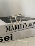 14K Gold Filled Swarovski Crystal Pearl C-Hoop Earrings