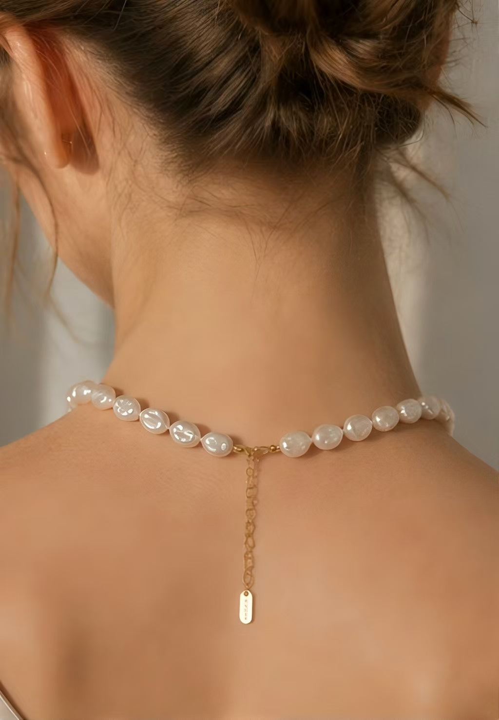 "Runaway Sweetheart" 18k Gold Over Silver Baroque Pearl Heart Necklace
