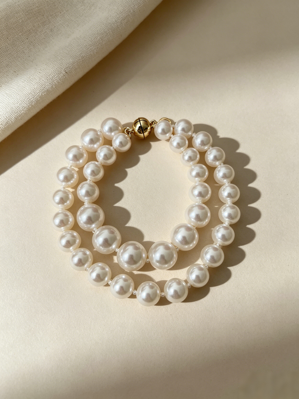 French Double-Layer Pearl Knot Bracelet
