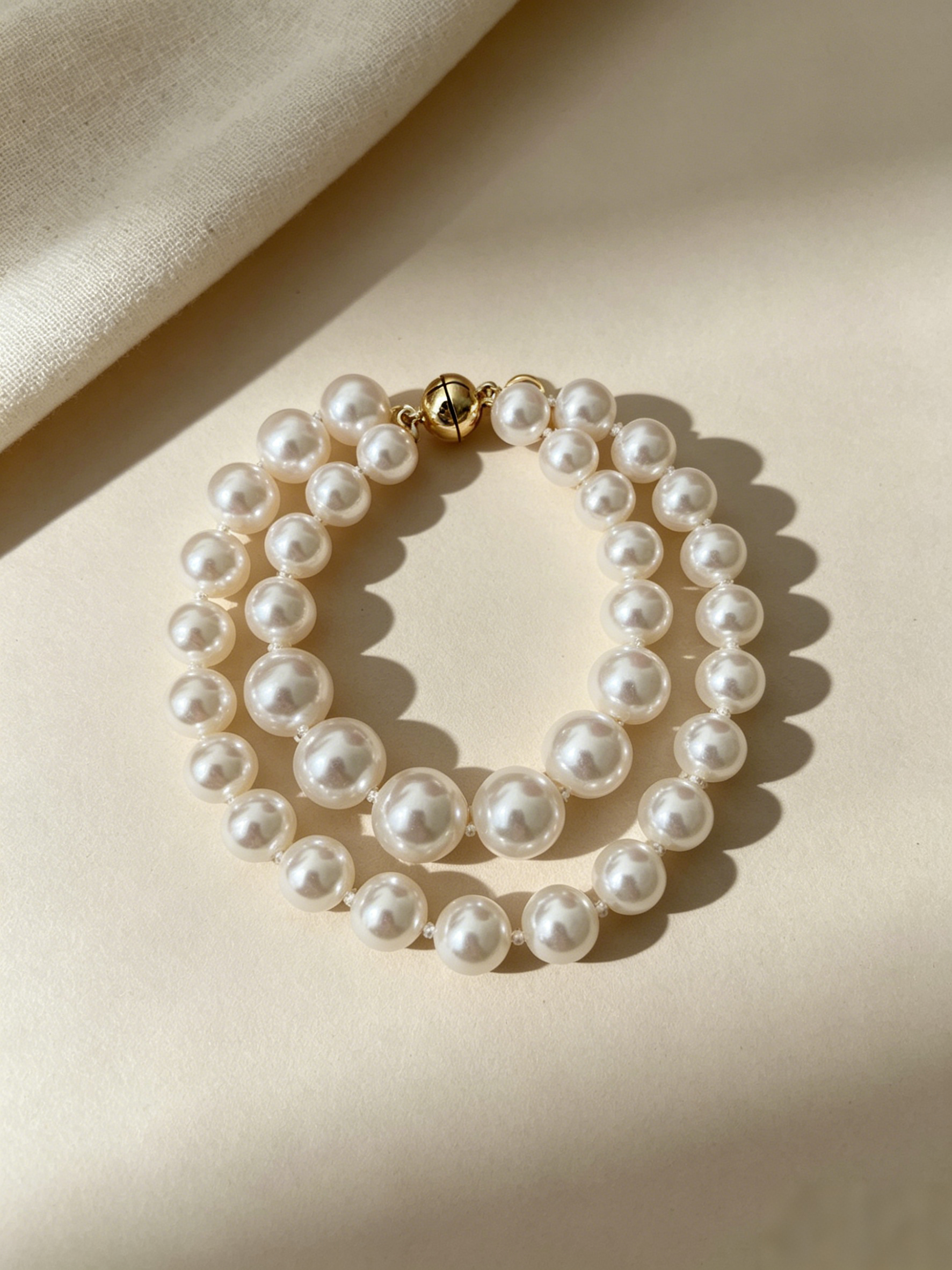 French Double-Layer Pearl Knot Bracelet