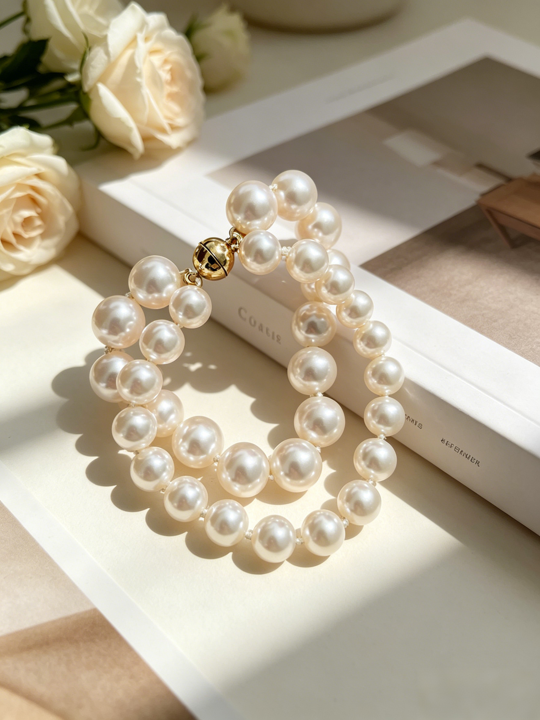 French Double-Layer Pearl Knot Bracelet