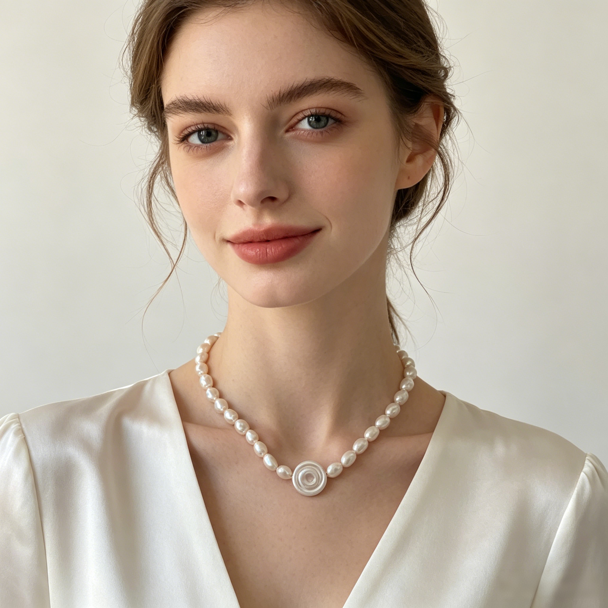 Women’s Retro Roman Inspired Pearl Choker Necklace