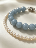 Milu Stone and Natural Pearl Necklace