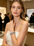 Layered Pearl & Larimar Silver Bracelet