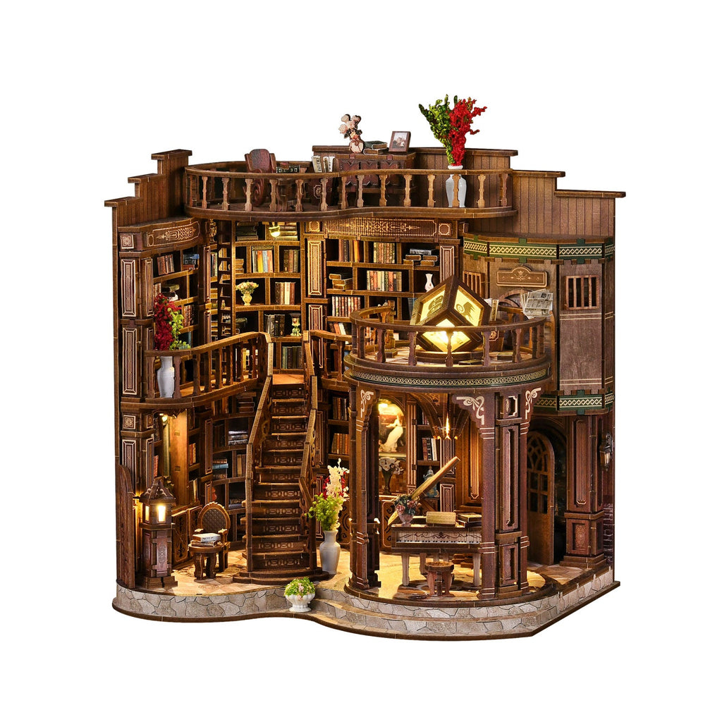 Dreamy Book Hall DIY Miniature Dollhouse Kit with Touch LED Light