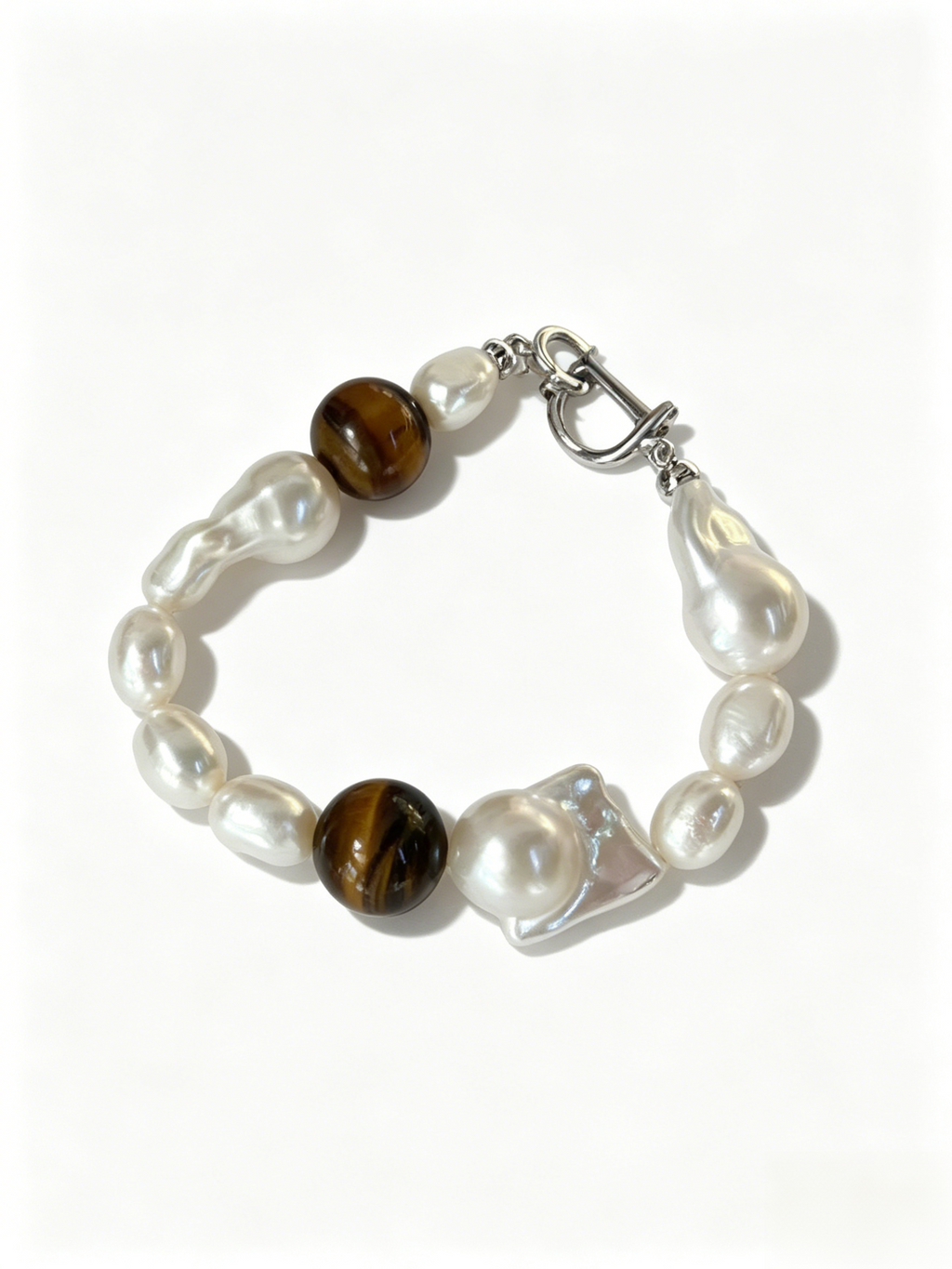 Vintage Amber Tone Baroque Pearl Bracelet