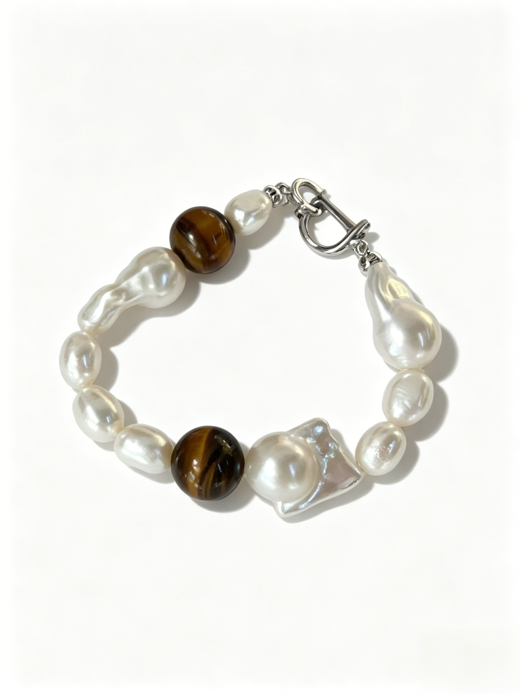 Vintage Amber Tone Baroque Pearl Bracelet