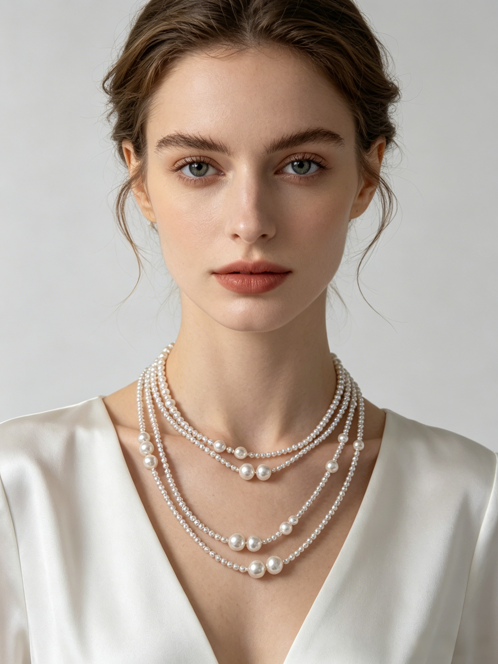 Layered Pearl Necklace for Women