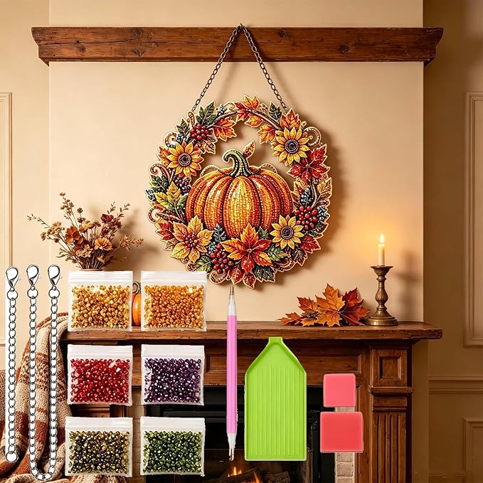 Sparkle & Craft: All-in-One Diamond Art Wreath Kit for Creative Gift-Giving 🖌️✨