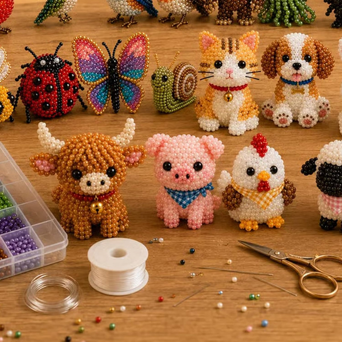🔥 2026 Mini 3D Beaded Animals DIY Kit - Beginner-Friendly Craft Set