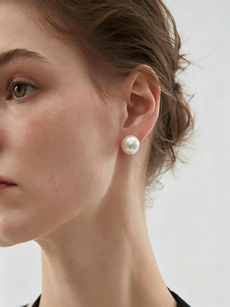10mm Swarovski Crystal Pearl Stud Earrings in 925 Sterling Silver