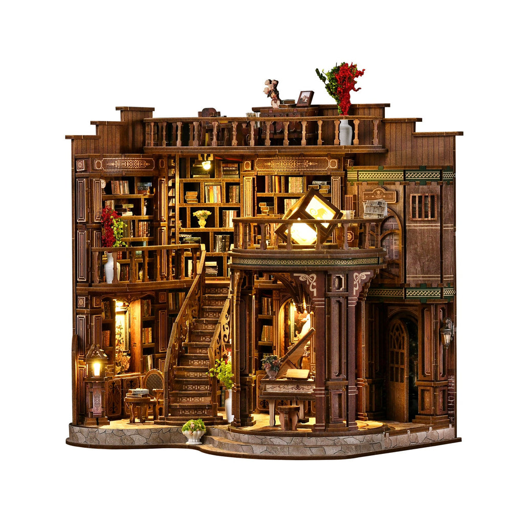 Dreamy Book Hall DIY Miniature Dollhouse Kit with Touch LED Light