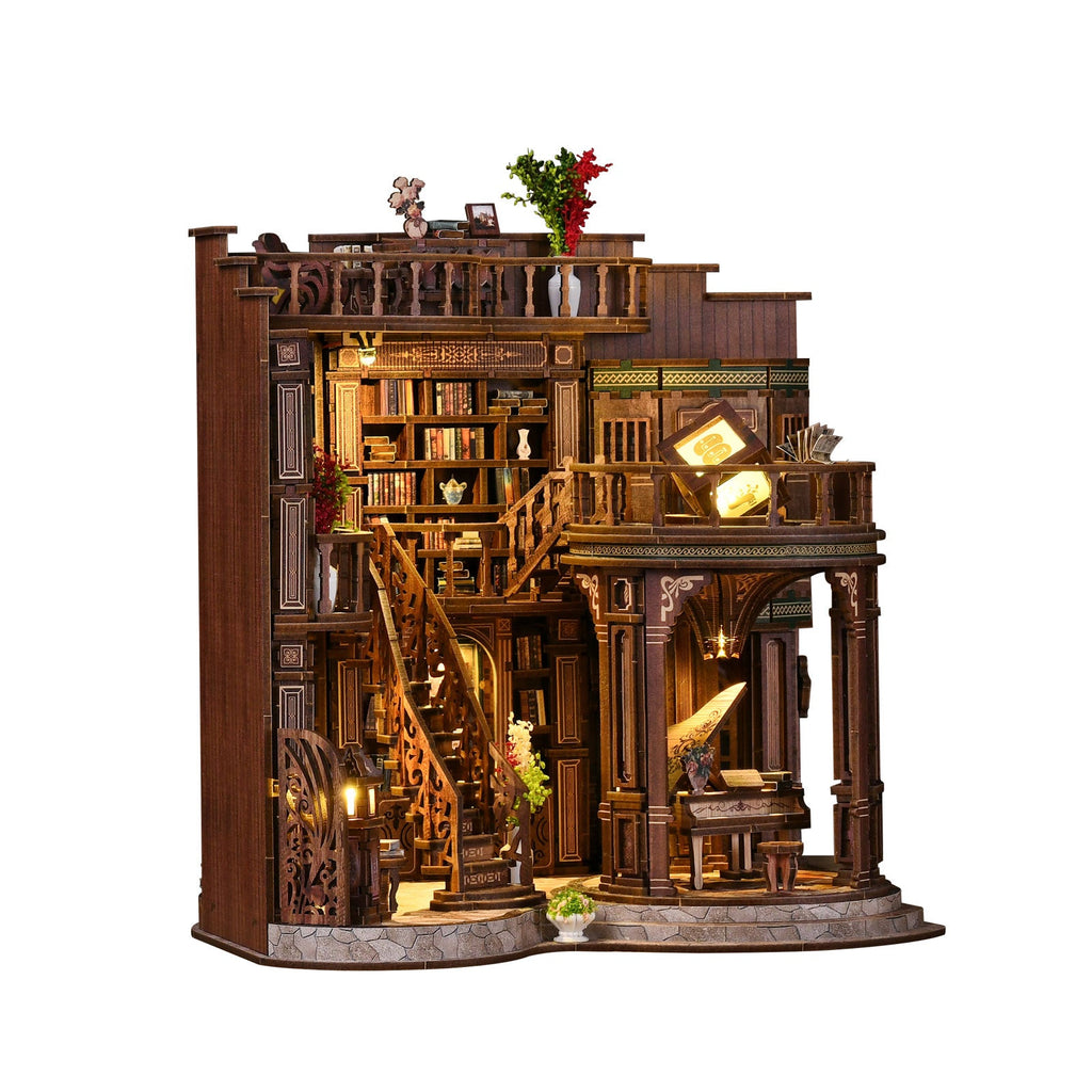 Dreamy Book Hall DIY Miniature Dollhouse Kit with Touch LED Light