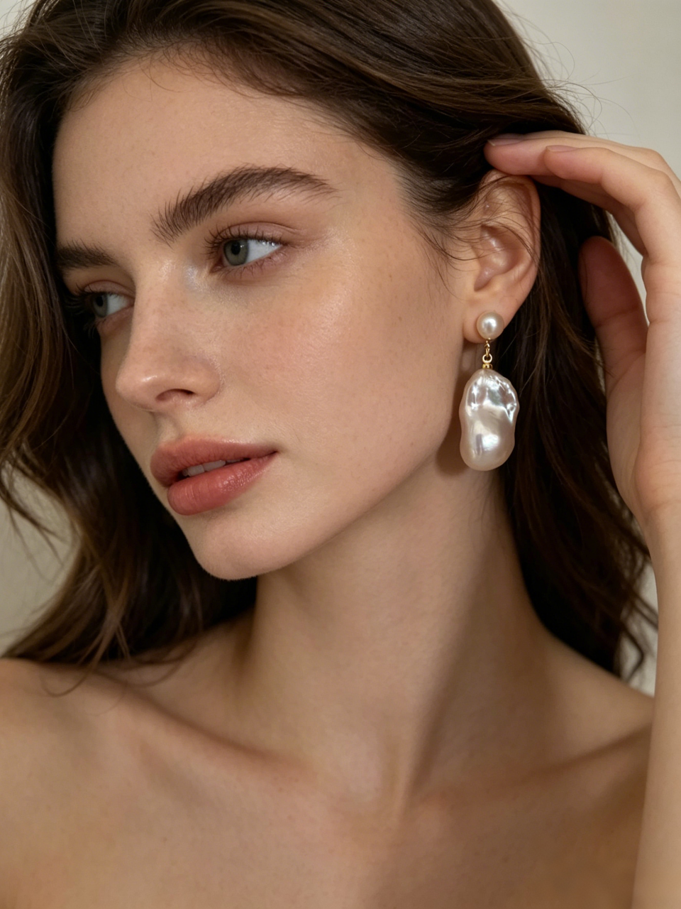 Baroque Statement Pearl Drop Earrings