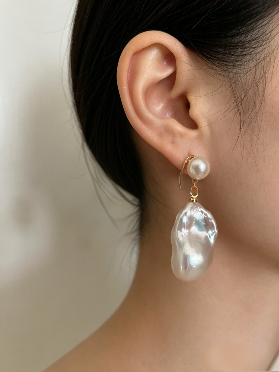 Baroque Statement Pearl Drop Earrings