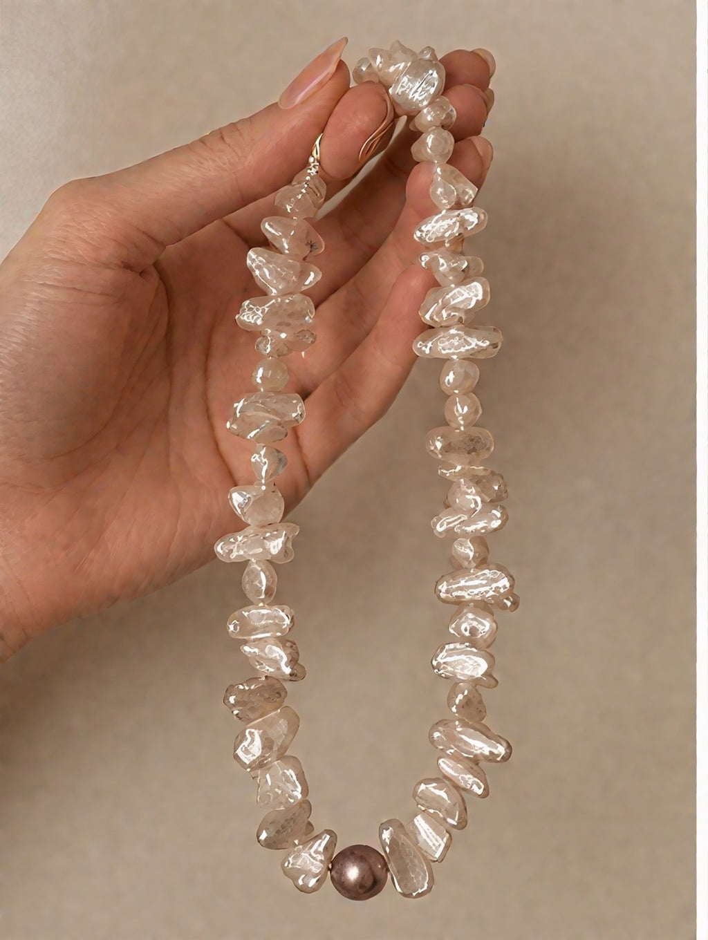 Baroque "Sunflower" Petal Pearl Necklace with Mystic Centerpiece