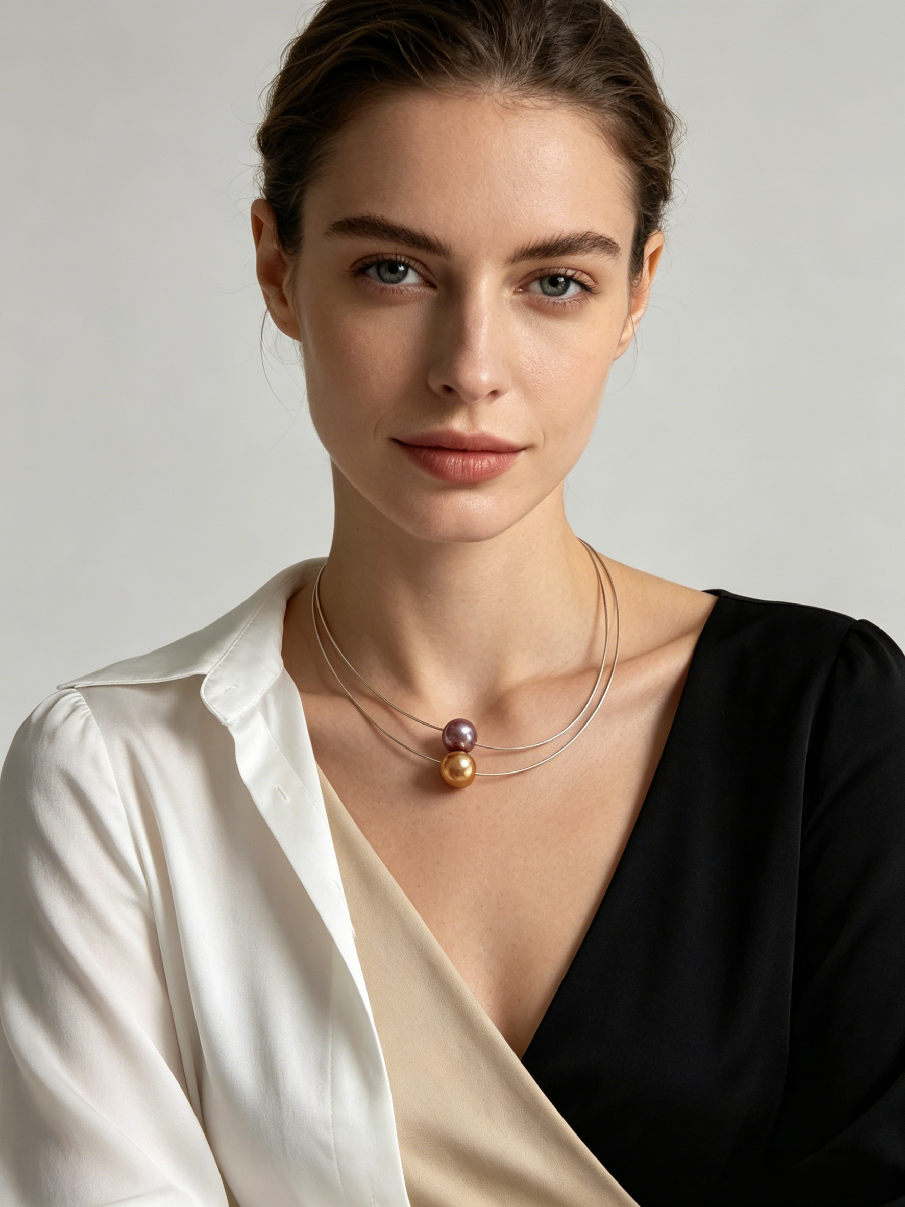 Graduated Baroque Pearl Choker with Golden Magnetic Clasp
