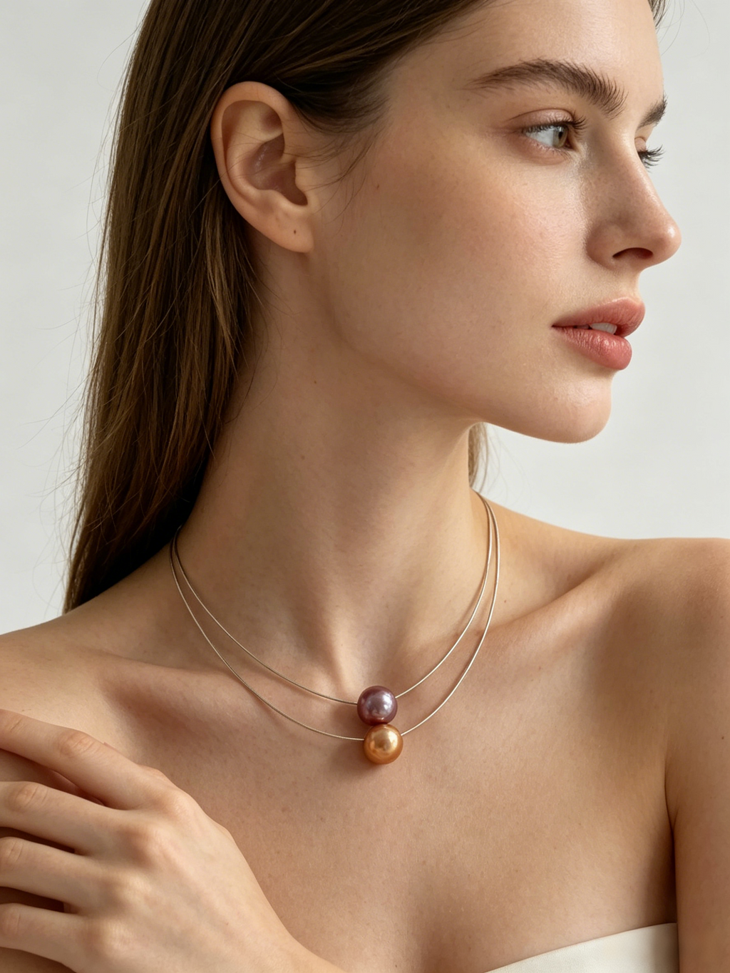 Graduated Baroque Pearl Choker with Golden Magnetic Clasp