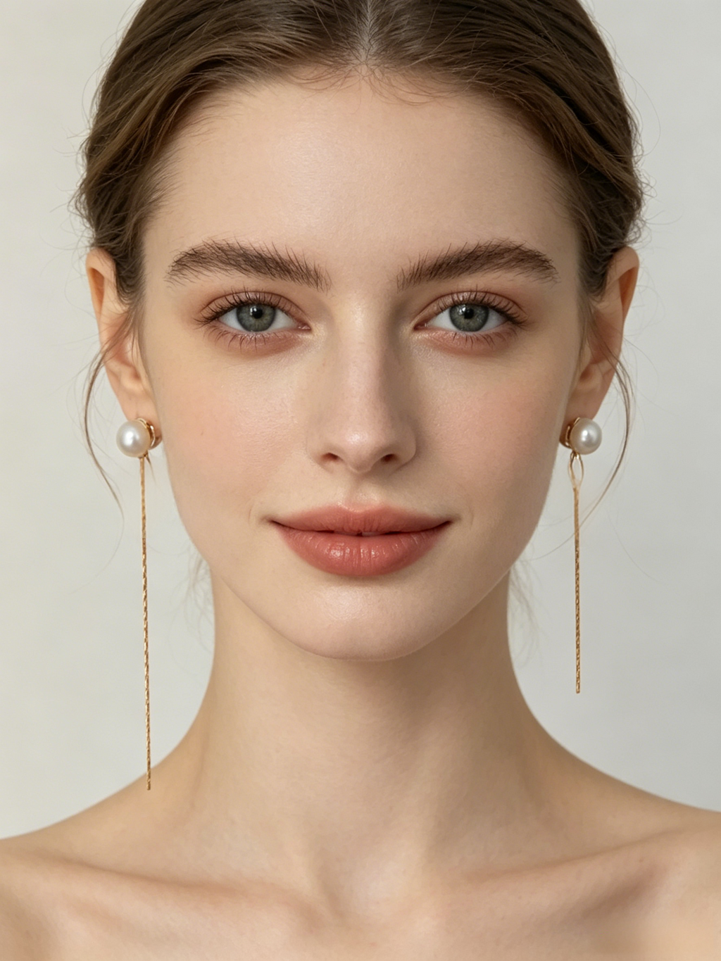 Minimalist Pearl Stud and Linear Tassel Drop Earrings