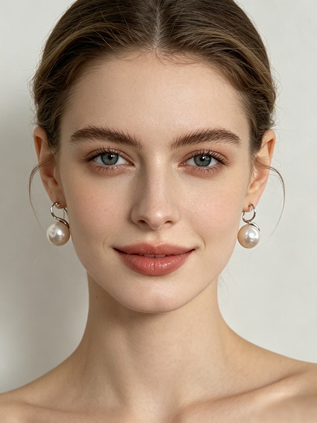 Sculptural S-Curve Swarovski Pearl Drop Earrings