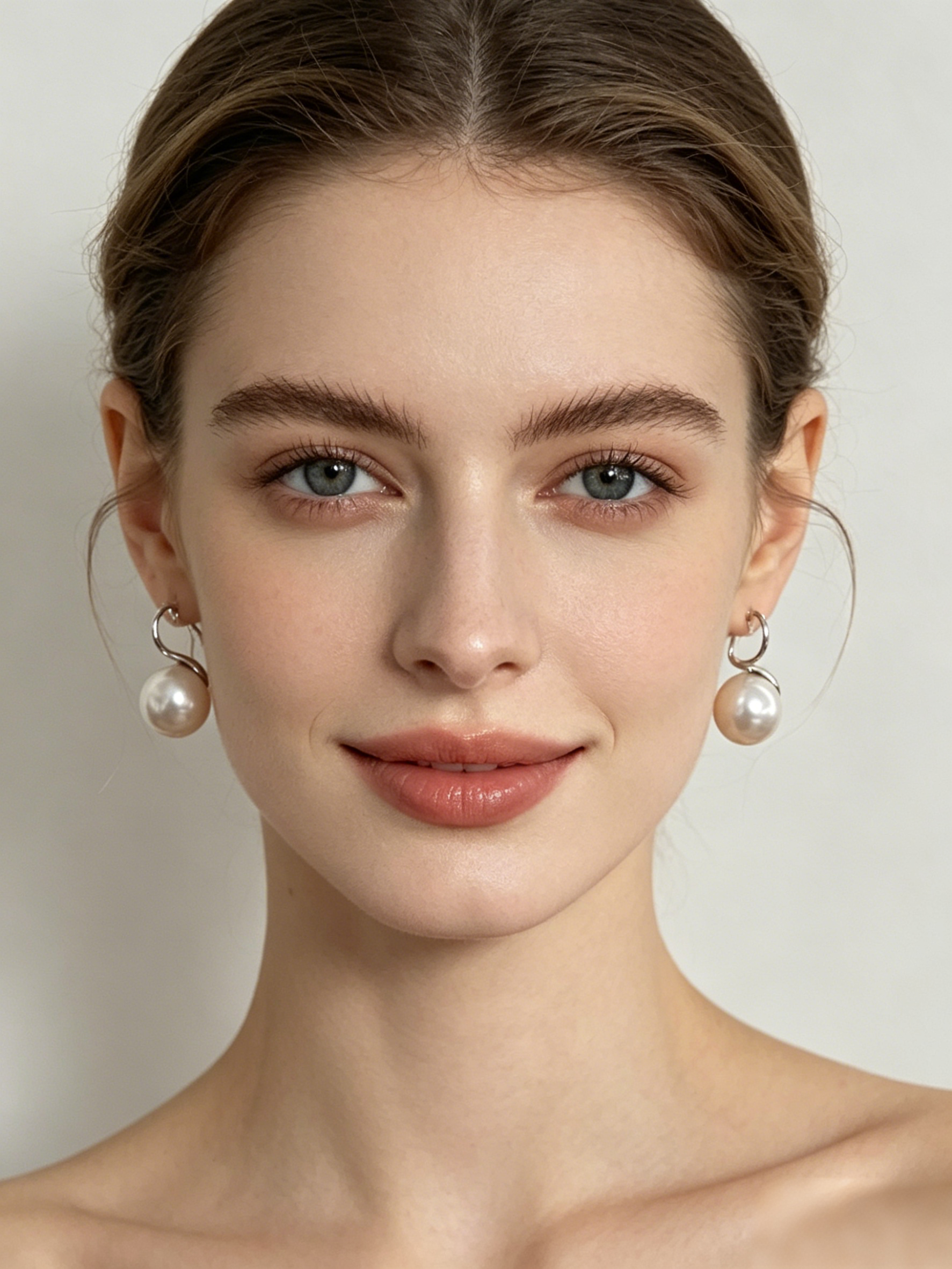 Sculptural S-Curve Swarovski Pearl Drop Earrings