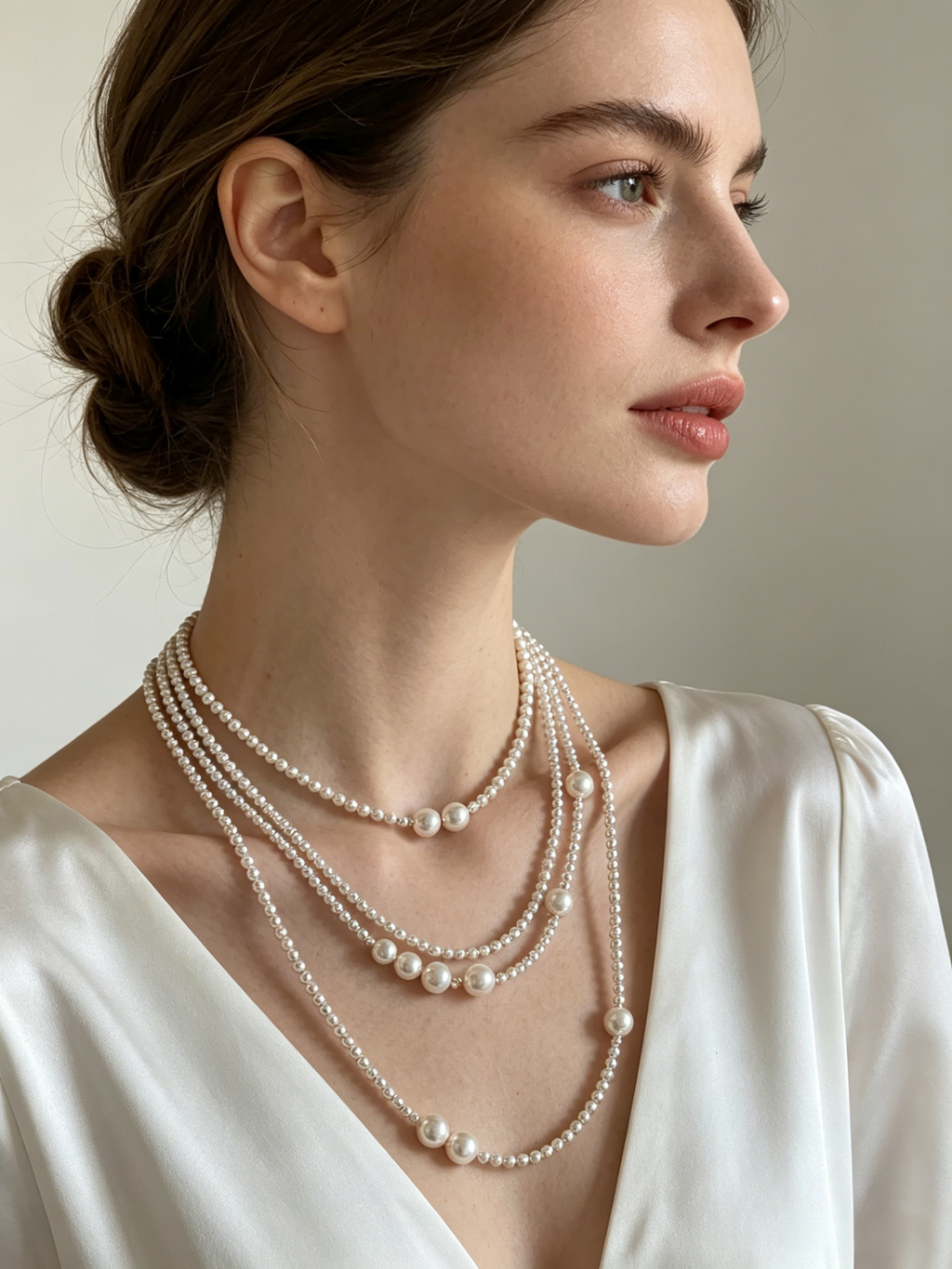 Swarovski Mixed-Size Pearl Statement Necklace
