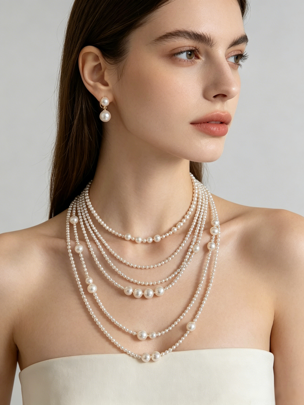 Swarovski Mixed-Size Pearl Statement Necklace