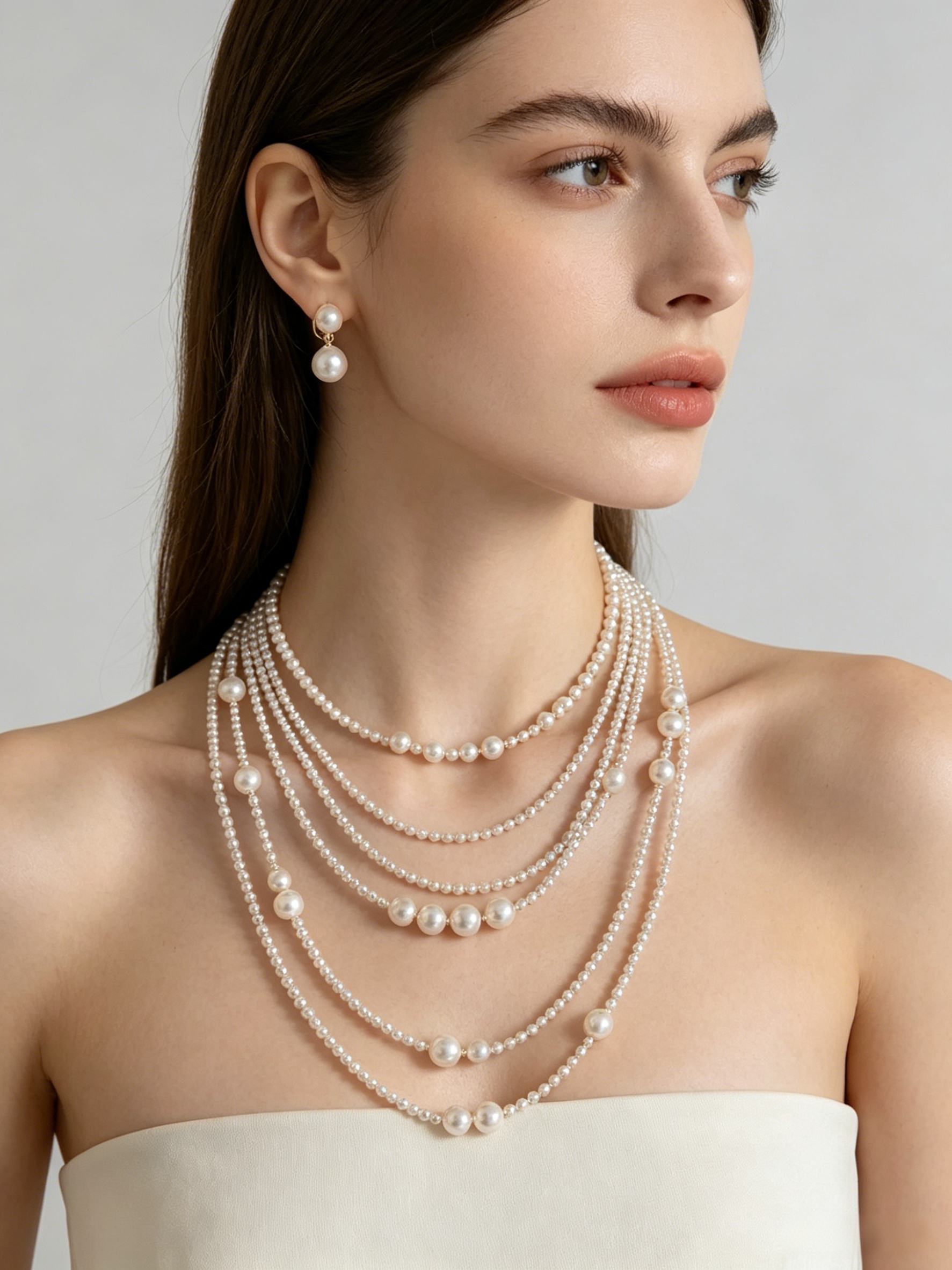 Swarovski Mixed-Size Pearl Statement Necklace