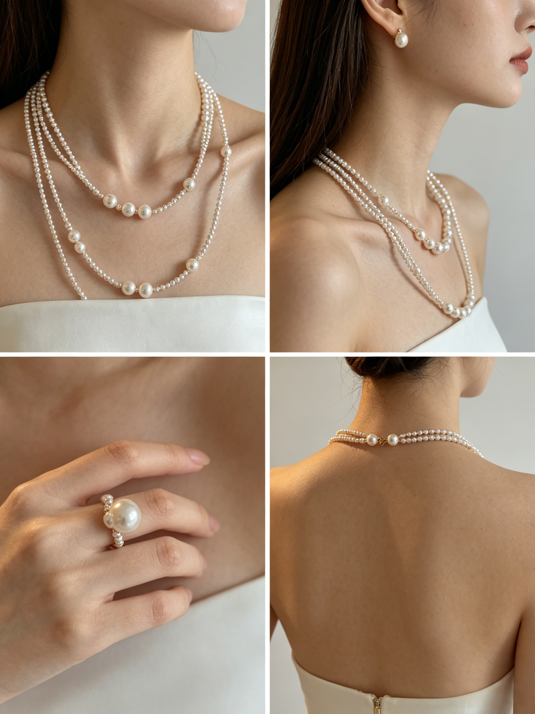 Swarovski Mixed-Size Pearl Statement Necklace