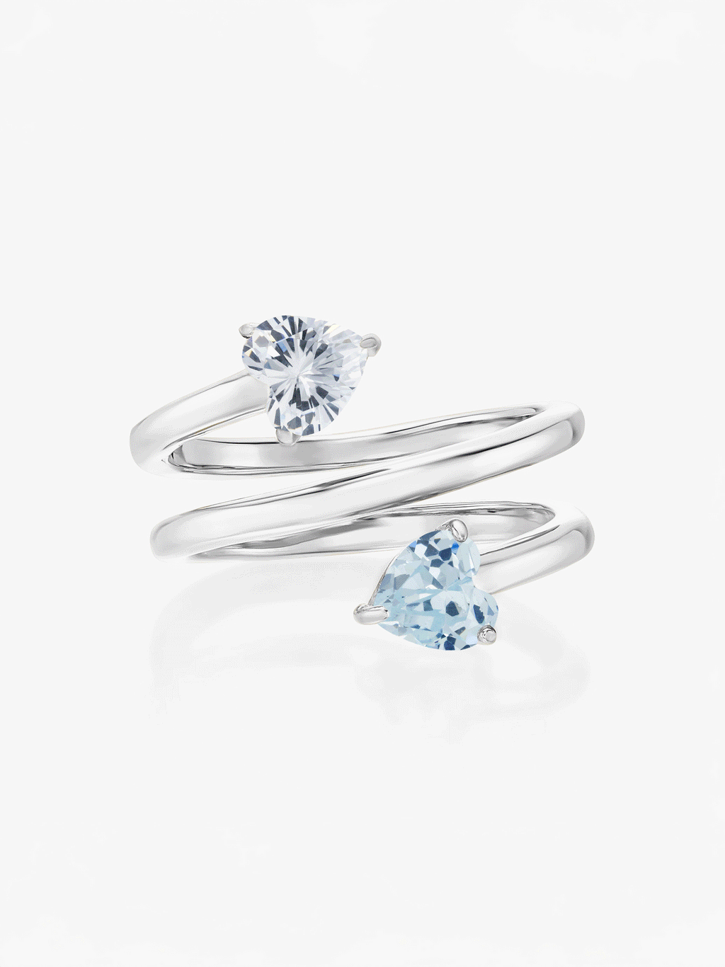 Twin Hearts Birthstone Ring