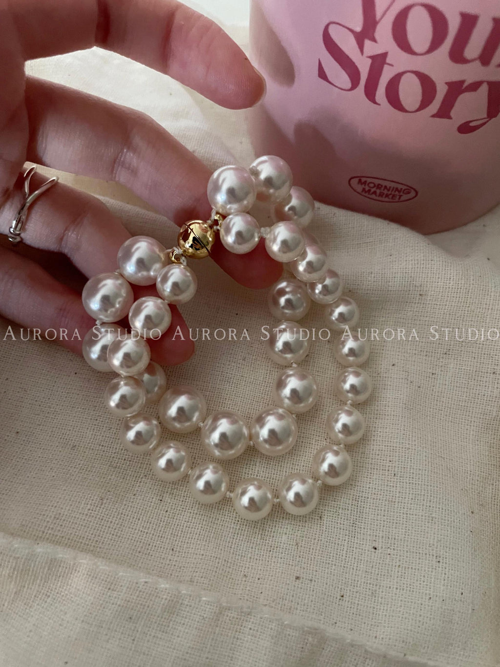 French Style Layered Pearl Bracelet for Women