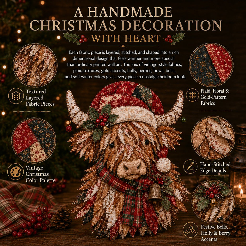 🔥LAST DAY 50% OFF - 🎅Christmas Patchwork Fabric DIY Decor Kit – Stunning Results, Zero Experience Needed