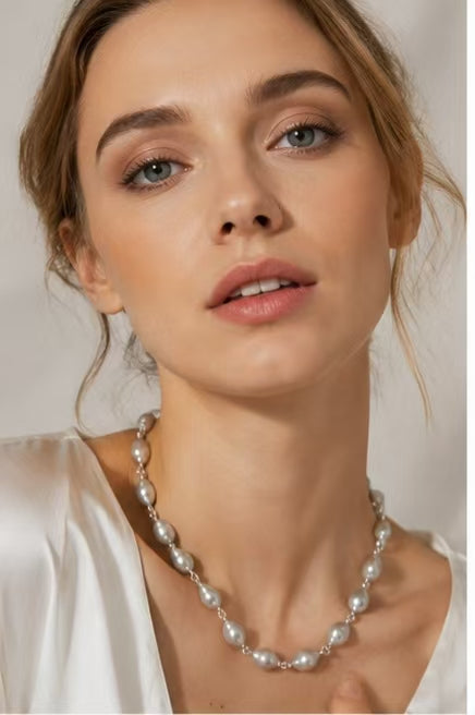 Large Baroque Pearl Strand Necklace